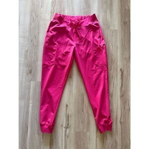 Mandala hot pink jogger scrub pants
